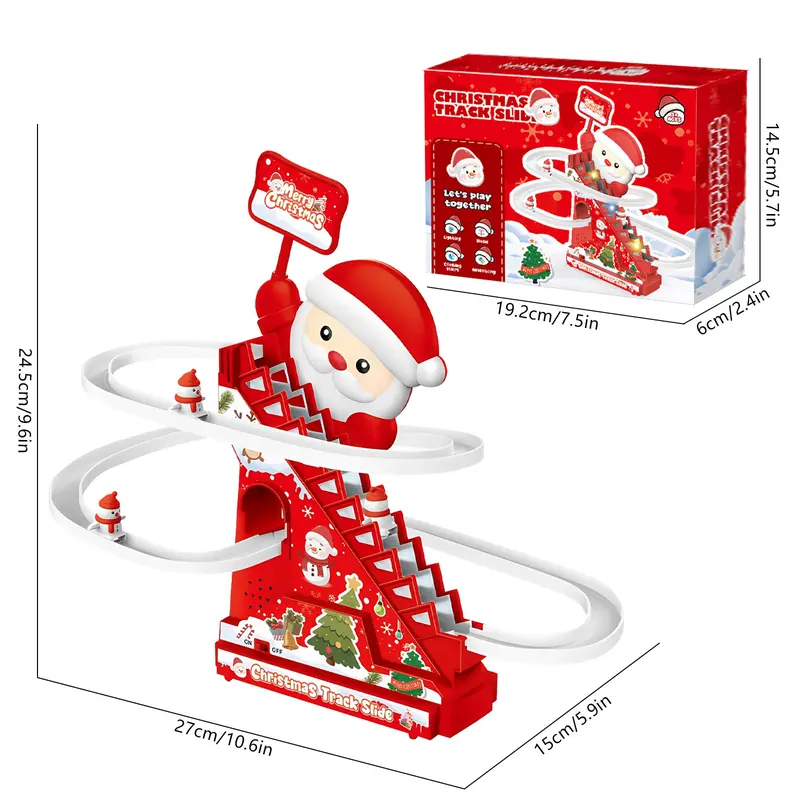 πβ¨ Christmas Electric Climbing Stairs Track Toy Set ππ | Fun Sliding & Assembling Toy for Kids!