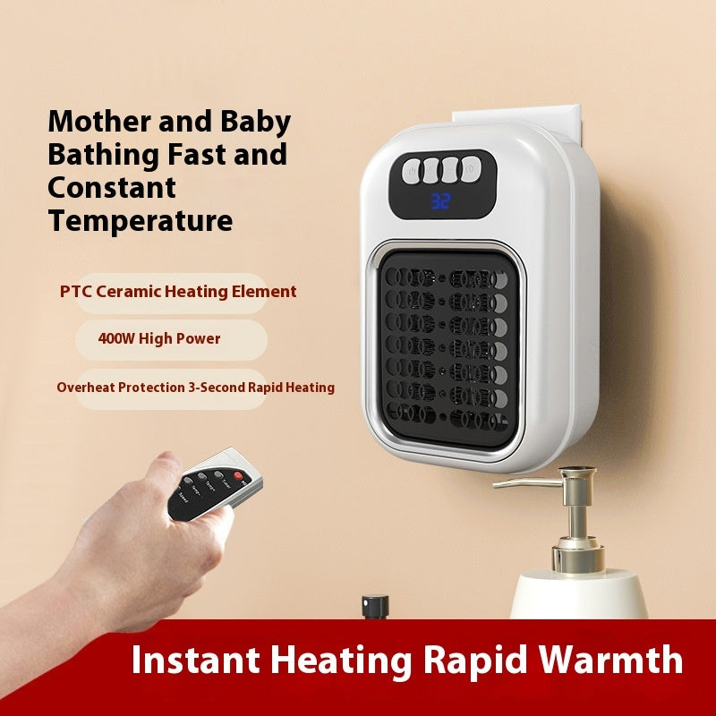Wall Mounted Electric Heater with Remote Control - Portable Silent Thermostat for Home, Office & Bathroom