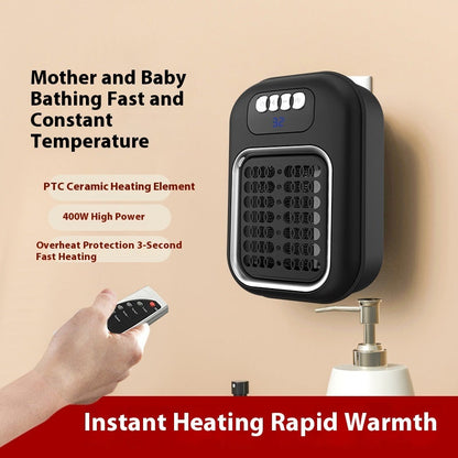 Wall Mounted Electric Heater with Remote Control - Portable Silent Thermostat for Home, Office & Bathroom