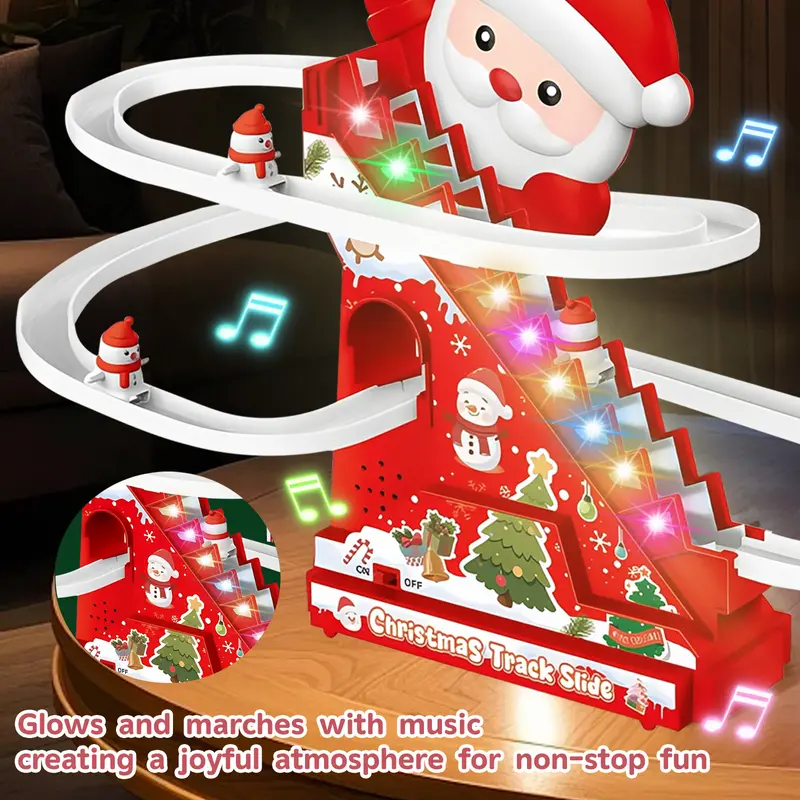 🎄✨ Christmas Electric Climbing Stairs Track Toy Set 🚂🎁 | Fun Sliding & Assembling Toy for Kids!