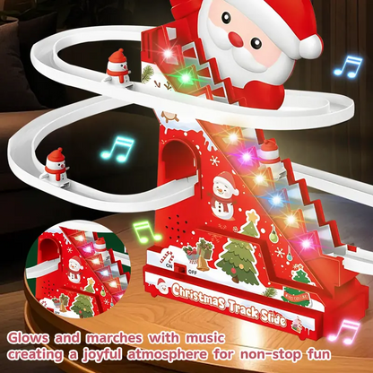 🎄✨ Christmas Electric Climbing Stairs Track Toy Set 🚂🎁 | Fun Sliding & Assembling Toy for Kids!