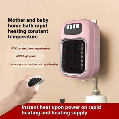 Wall Mounted Electric Heater with Remote Control - Portable Silent Thermostat for Home, Office & Bathroom