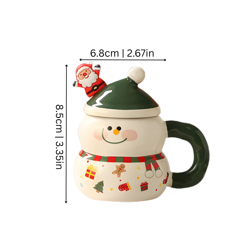 🎄Christmas Limited Edition | Cute Santa Claus Ceramic Mug✨ Creative Lid Design🎅 Christmas-Style Drinking Cup for Home & Office🎁