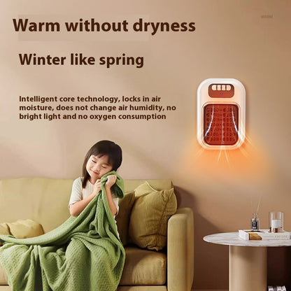 Wall Mounted Electric Heater with Remote Control - Portable Silent Thermostat for Home, Office & Bathroom
