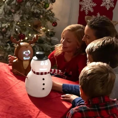 🎅Christmas Sale⛄️NESLEMY™ Talking Animated Blink Snowman with Built in Projector & Speaker Plug'n Play🎄